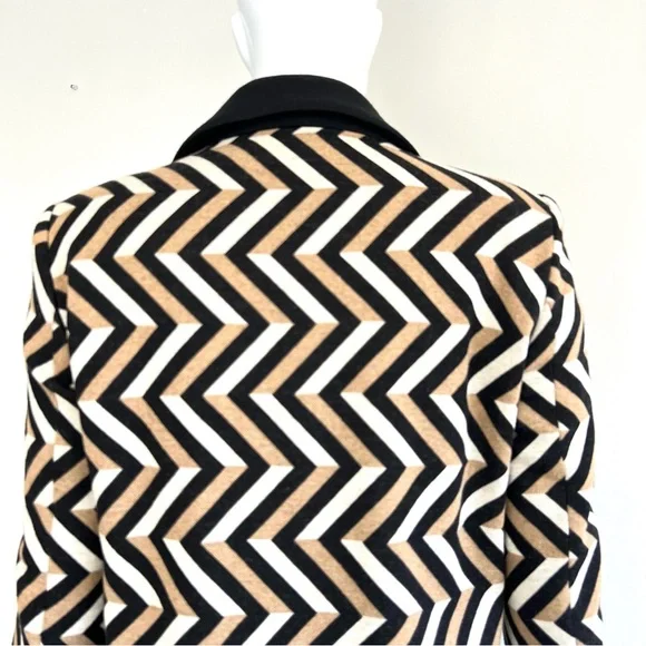 RED VALENTINO Wool Blend Multicolor Mid Length Double Breasted Pea Coat Sz 42 - Picture 8 of 16